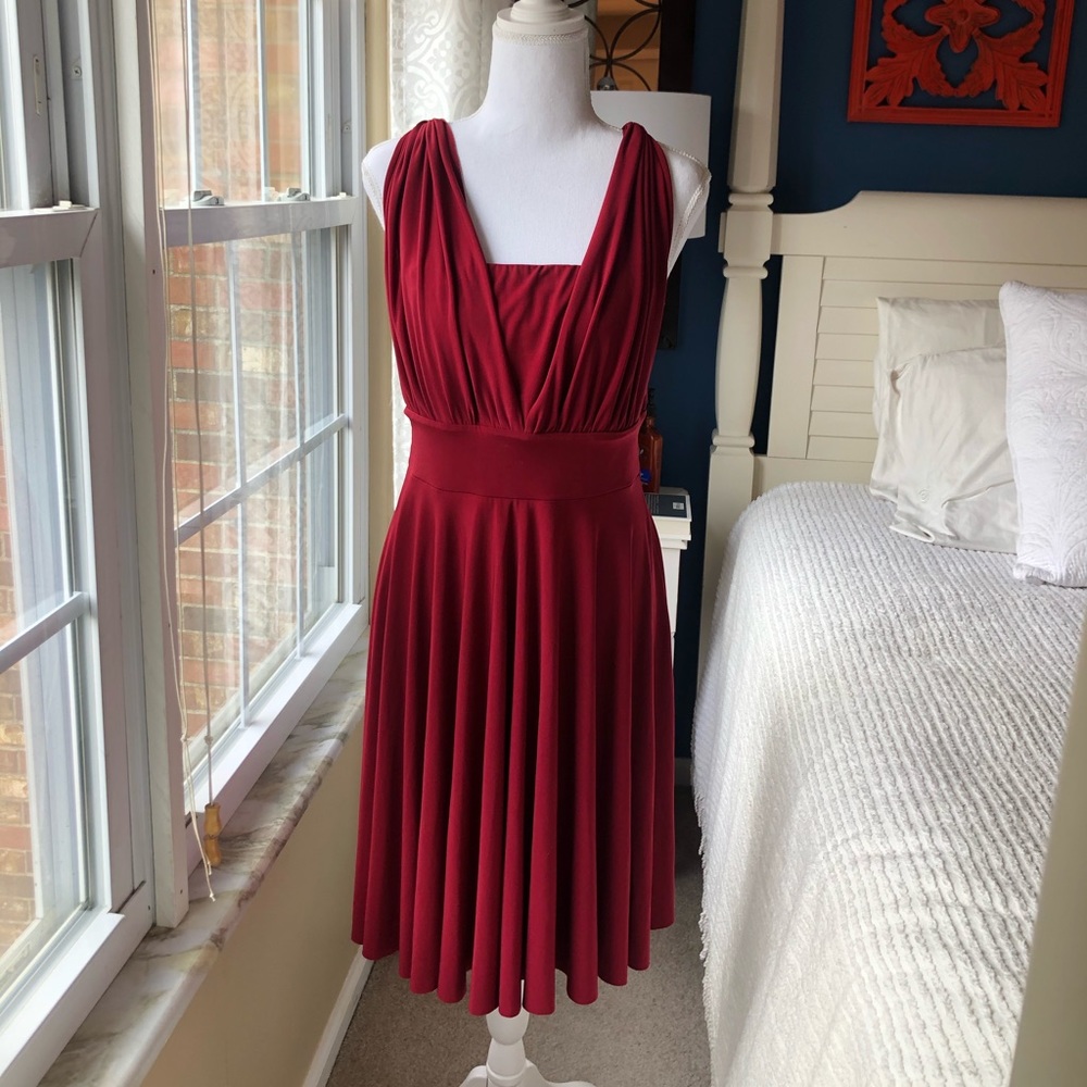 White House Black Market size 8 red convertible dr